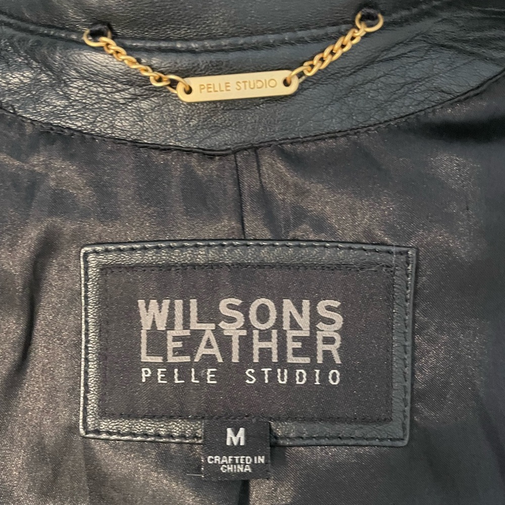 Wilson’s Leather Women’s Black Leather Women's Coat - Picture 5 of 5